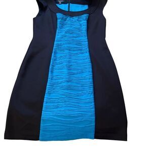 London Times Bodycon Colorblock Dress Black Blue 14 XL